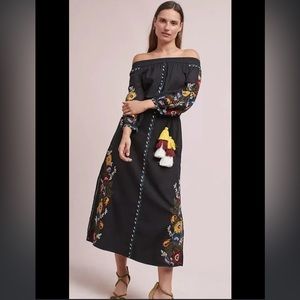 Misa Siene Off the Shoulder Embroidered Dress XS